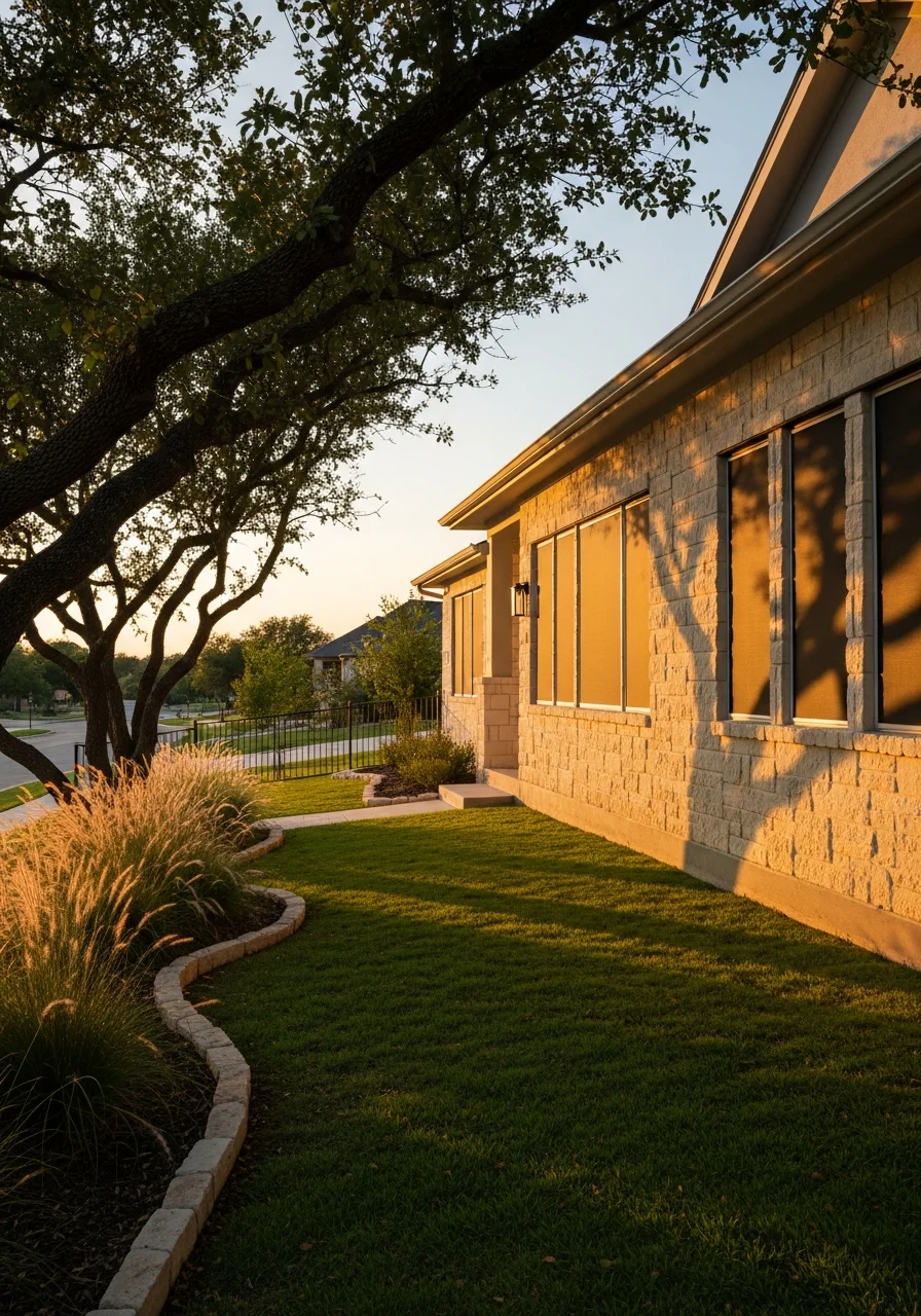 Kyle home exterior showing contemporary Texas architecture and well-developed neighborhood setting.